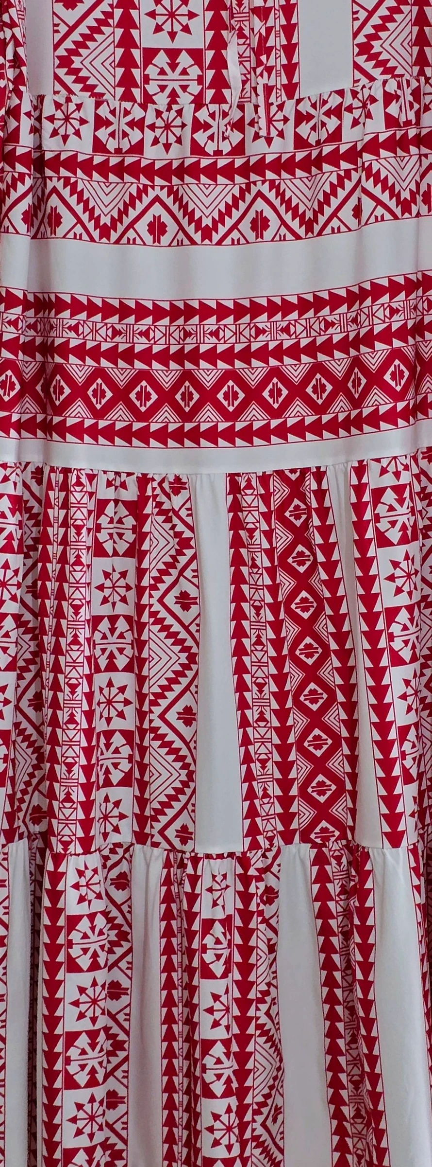 Vestido largo estampado blanco y rojo - Talla 48 – photo 4